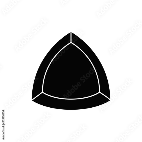 Tailors chalk, fabric chalk icon in black flat glyph, filled style isolated on white background