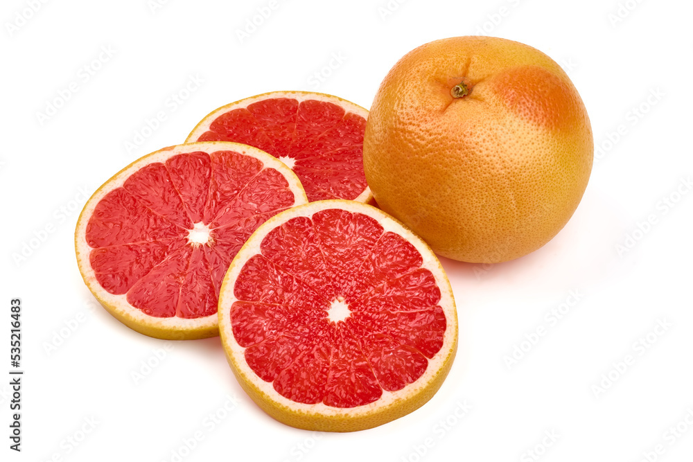 Grapefruits, isolated on white background. Grapefruits, isolated on white background.