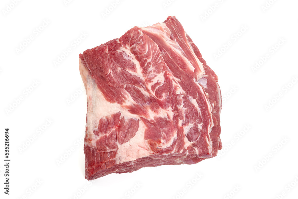 Raw pork shoulder butt, isolated on white background. High resolution image. Raw pork shoulder butt, isolated on white background. High resolution image.