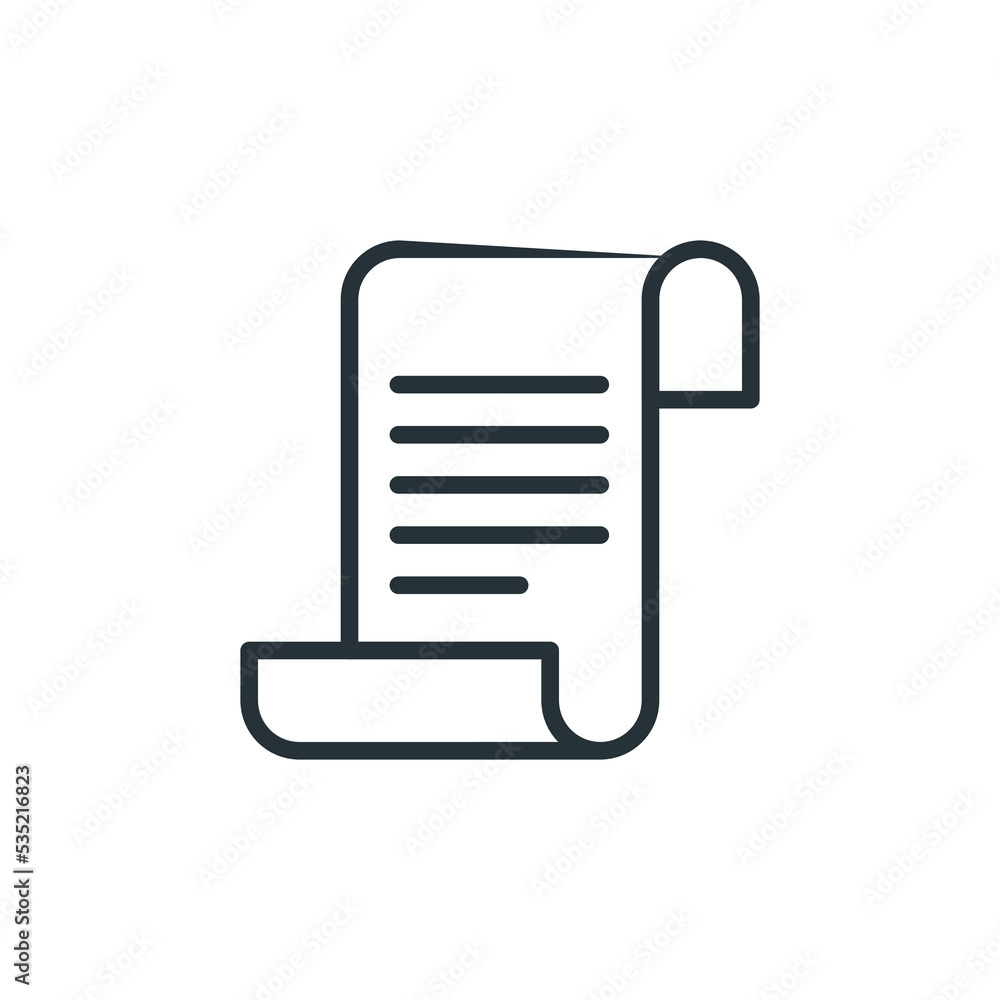 Document, file, copy-paste icon. Editable vector isolated on a white background. Agreement file symbol.