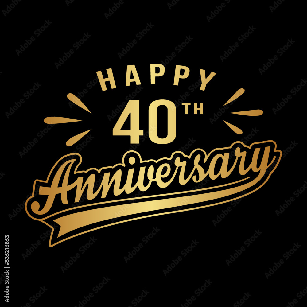 Happy 40th Anniversary. 40 years anniversary design. Vector and illustration. Happy 40th Anniversary. 40 years anniversary design. Vector and illustration.