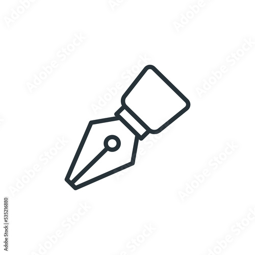 Fountain pen nib icon symbol on white background. Pen tool cursor.