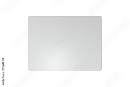 Empty blank square, round and rectangular mouse pad mockup isolated on white background. 3d rendering. photo