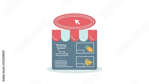 Wallpaper Mural webpage with groceries ecommerce animation Torontodigital.ca