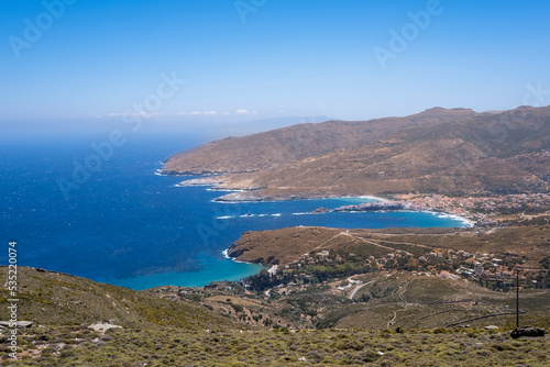 Fototapeta Naklejka Na Ścianę i Meble -  Panoramic view of Andros, beautiful island in the Cyclades, Greece