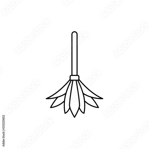 feather duster icon in line style icon, isolated on white background photo