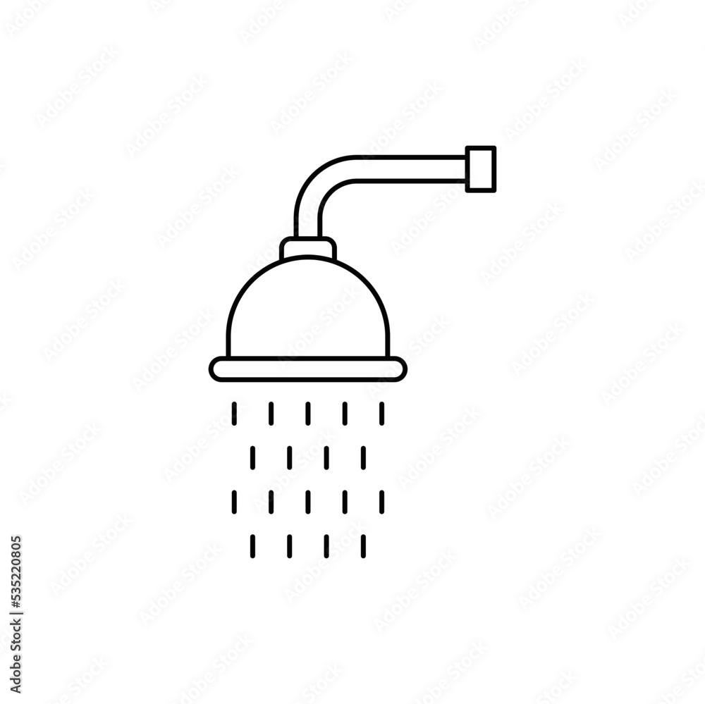 bathroom shower icon in line style icon, isolated on white background bathroom shower icon in line style icon, isolated on white background