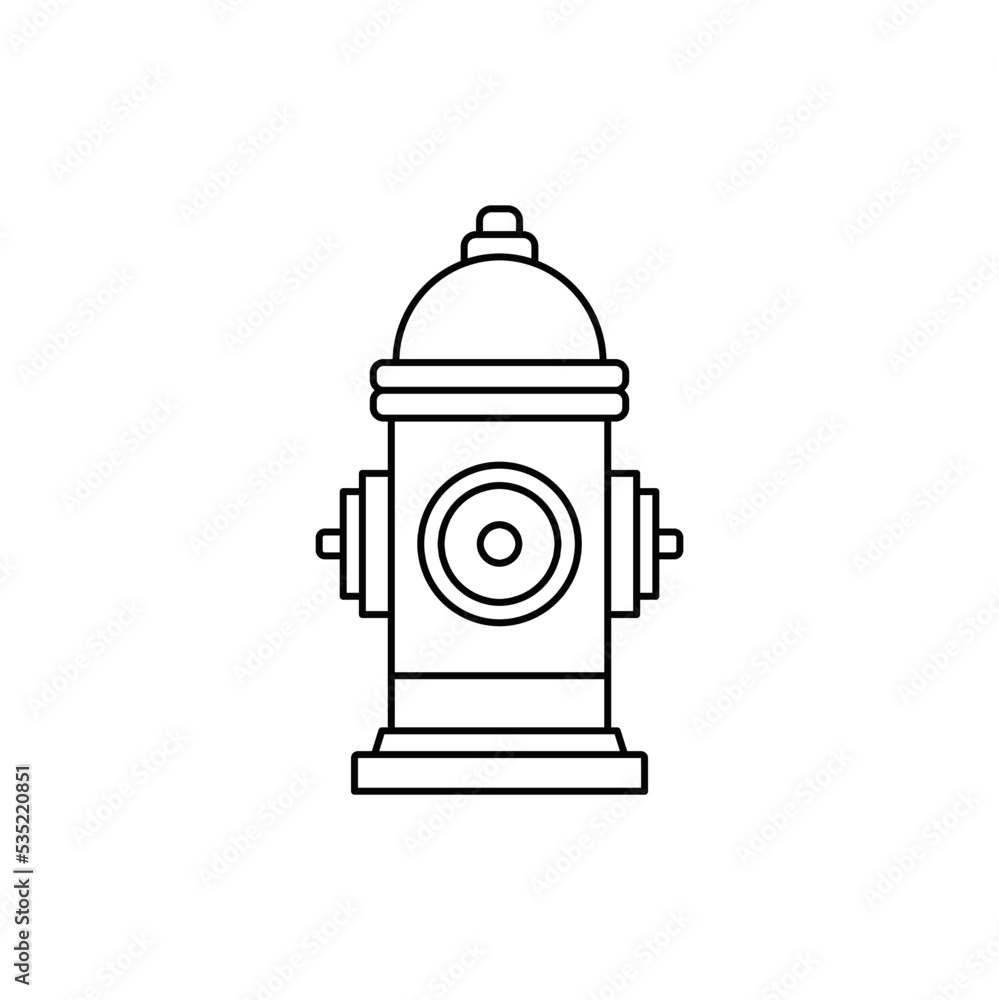 hydrant icon in line style icon, isolated on white background hydrant icon in line style icon, isolated on white background