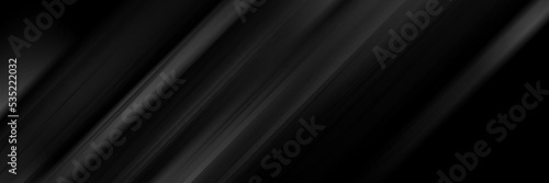 Black smooth stripes abstract minimal background. Dark modern vector banner design
