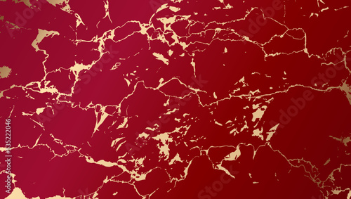 Modern red and golden maroon background.  Gold marble texture. Golden veins