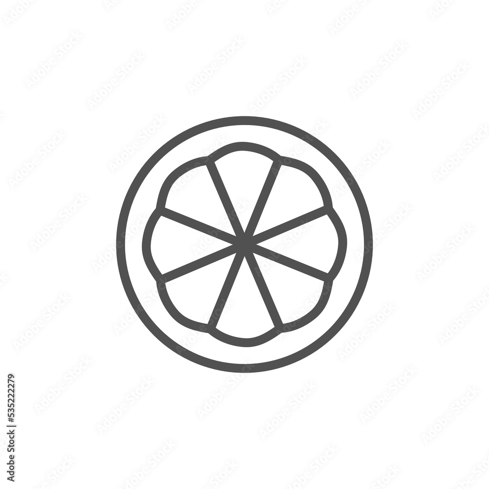 Lemon Slice Vector Icon. Vector orange slice icon