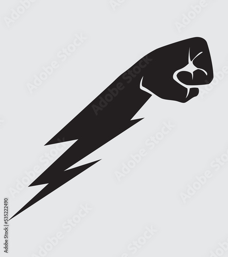 Lightning Fist, Conceptual Illustration Silhouette