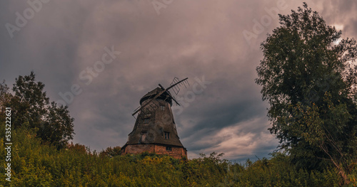 windmill in the evening photo