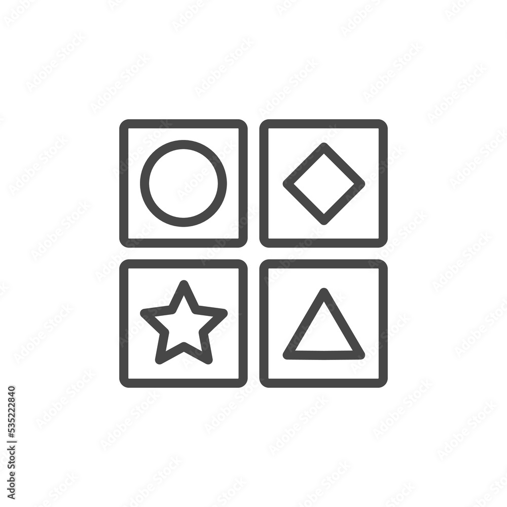 Kid toys geometric shapes icon. Shape sorter puzzle toy for children Kid toys geometric shapes icon. Shape sorter puzzle toy for children