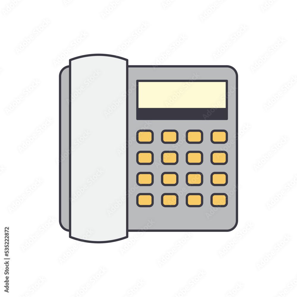 telephone icon in color, isolated on white background telephone icon in color, isolated on white background
