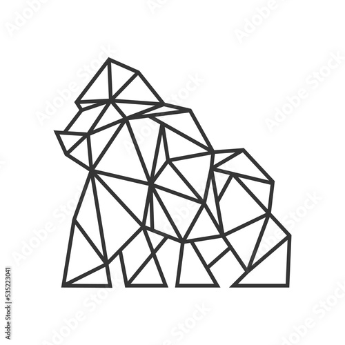 gorilla logo,  gorilla geometric design icon vector template