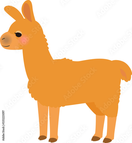 横を向いたラマ