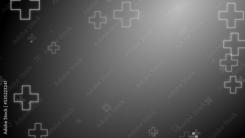 Medical health cross neon light shapes pattern on black background. Medical health cross neon light shapes pattern on black background.