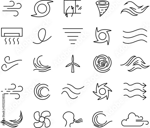 Wind icons. Whirlwind sign. Tornado. Hurricane. Hurricane - storm. White background. Vector illustration