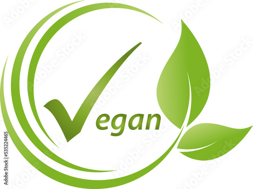 Vegetarisches Logo mit Blättern, Vegan, Pflanze, Blätter