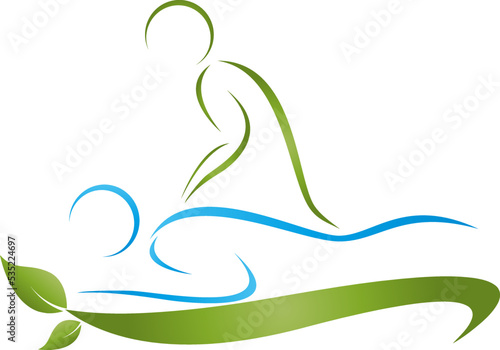 Zwei Personen, Menschen, Massage, Orthopädie, Chiropraktiker, Logo