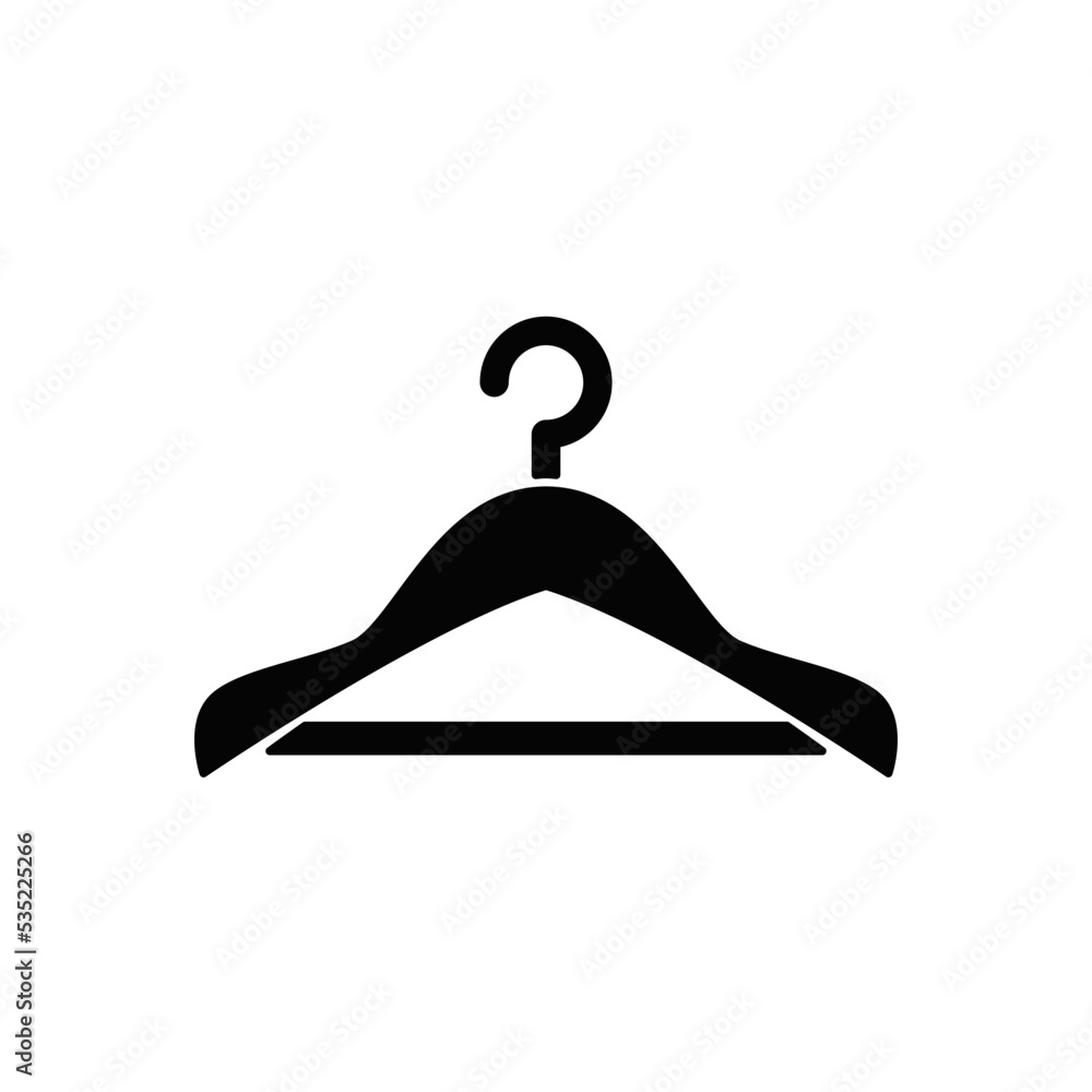 hanger icon in black flat glyph, filled style isolated on white background hanger icon in black flat glyph, filled style isolated on white background