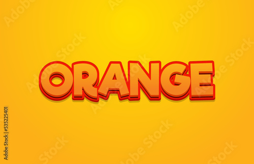 orange 3d style text effect