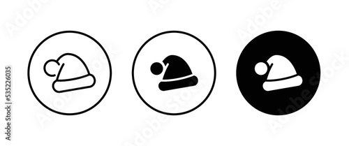 santa hat icon, Santa Claus Christmas hat icons,editable stroke, flat design style isolated on white linear pictogram, button, vector, sign, symbol, logo, illustration