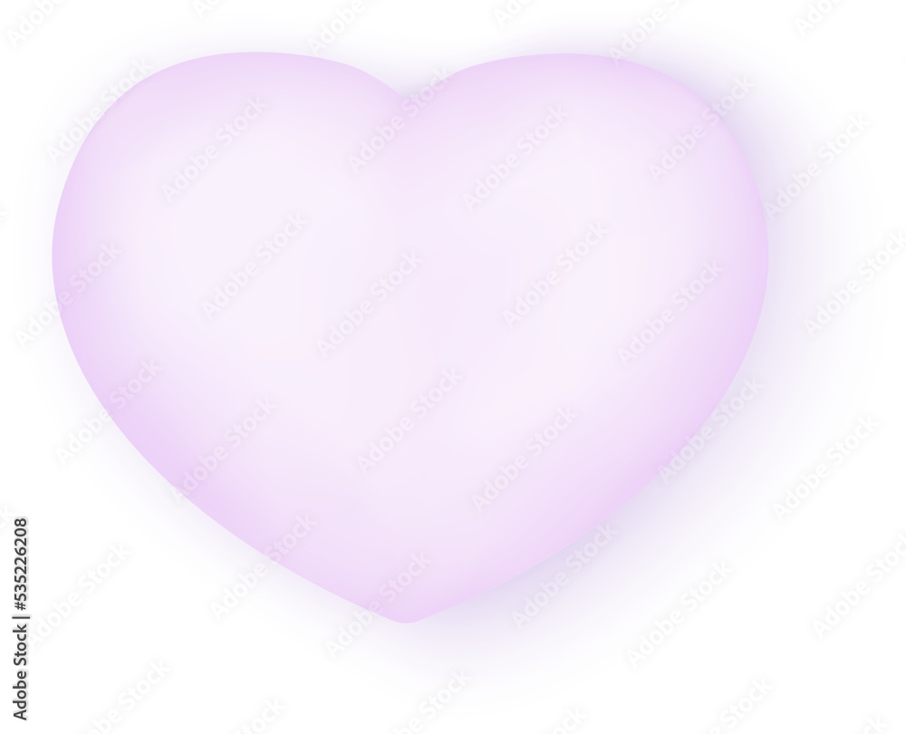 purple 3D love heart