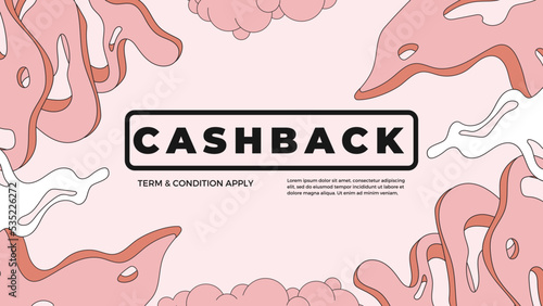 Colorful abstract geometric and fluid banner template for marketing promotion material. cash back, sale and member card bonus design template. Vector EPS10.
