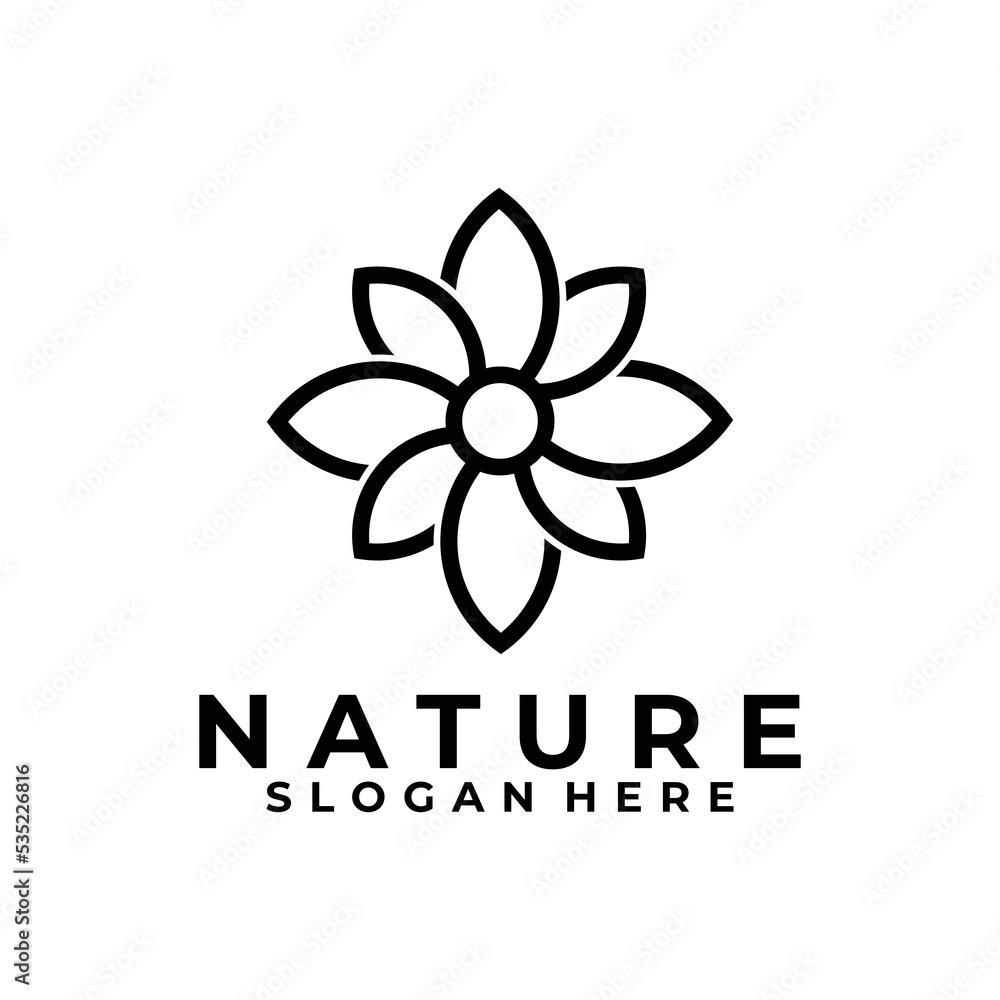 Obraz premium flower logo icon vector isolated