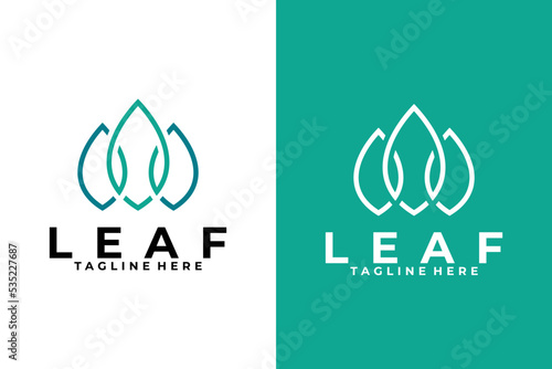 leaf logo set icon vector photo