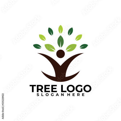 Картината върху платно tree logo icon vector isolated