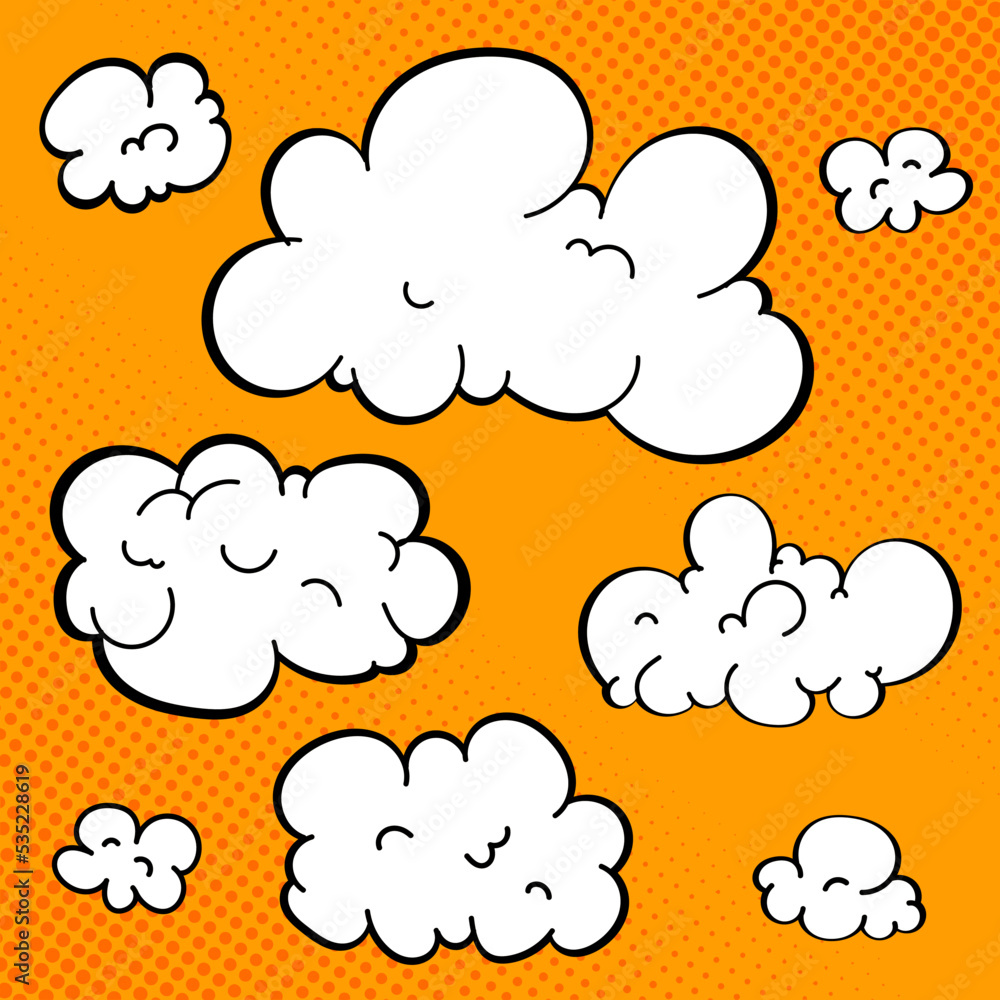 Cloud Package Vector Illustration with background orange Cloud Package Vector Illustration with background orange