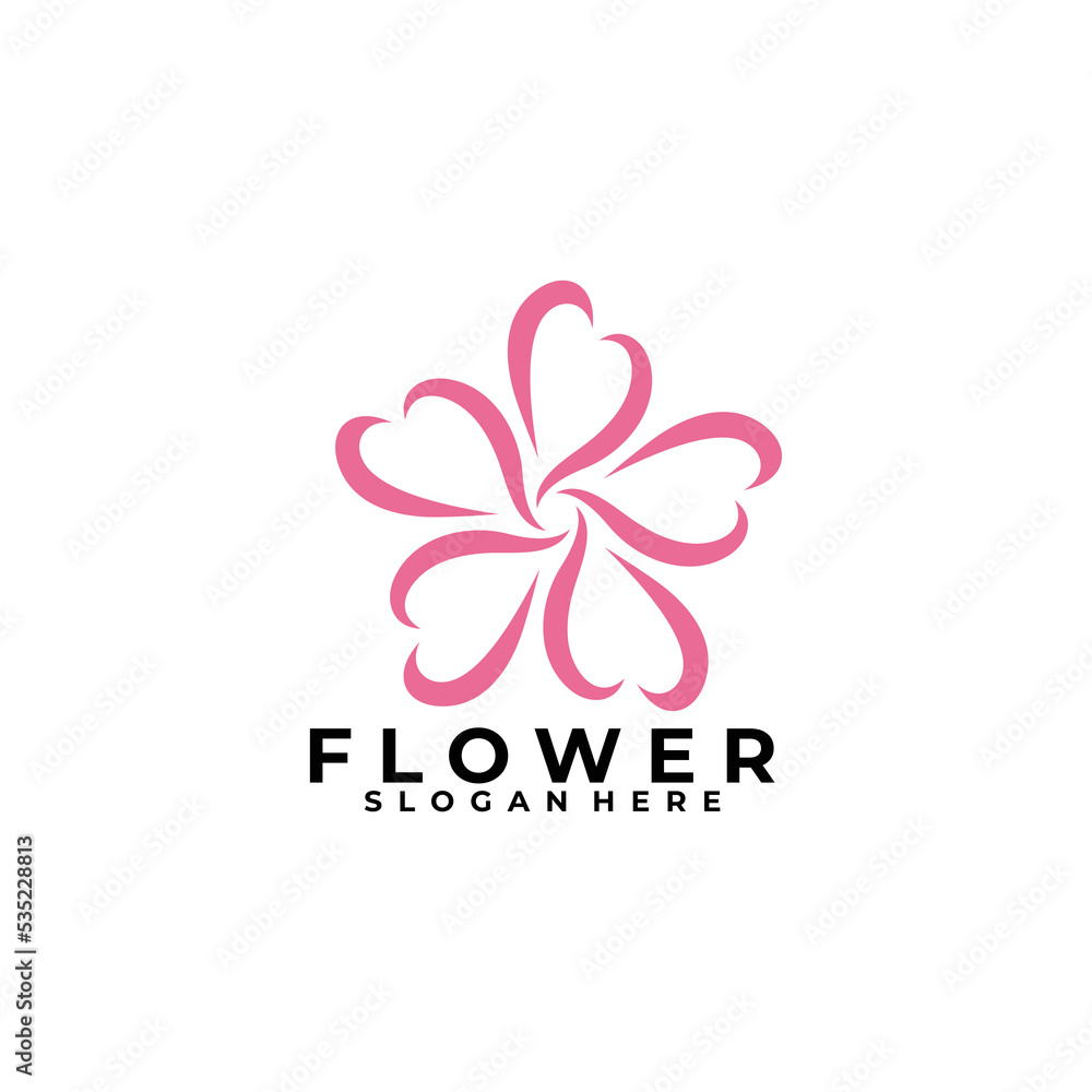 abstract flower logo design vector