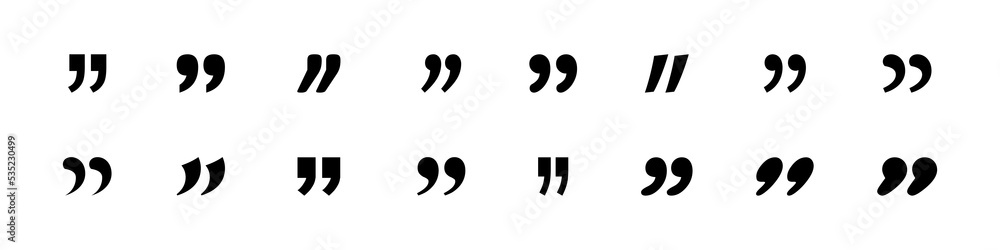 Quote. Quotes vector collection. Quotemarks. Quote mark icon. Speech marks. Black Quotes for talk bubble speech. Vector illustration Quote. Quotes vector collection. Quotemarks. Quote mark icon. Speech marks. Black Quotes for talk bubble speech. Vector illustration