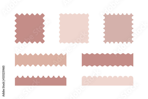 Square samples. Textile swatches. Vector illustration for labels.