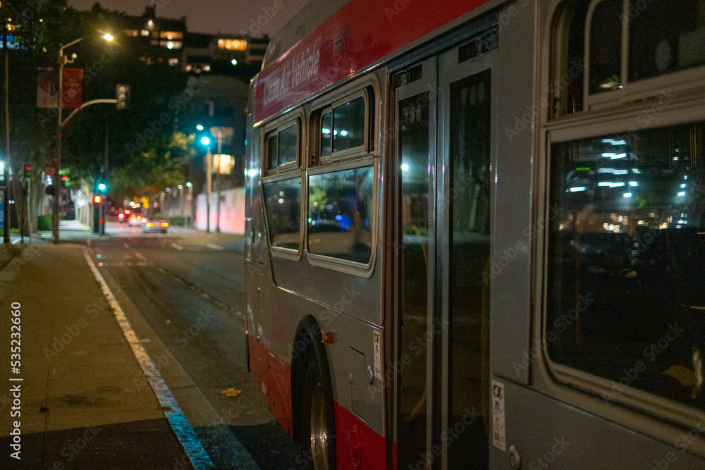 Night bus in San Francisco, California