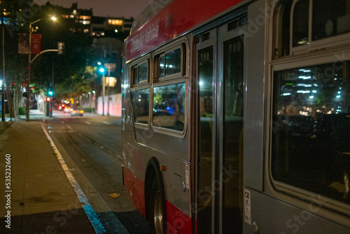 Night bus in San Francisco, California