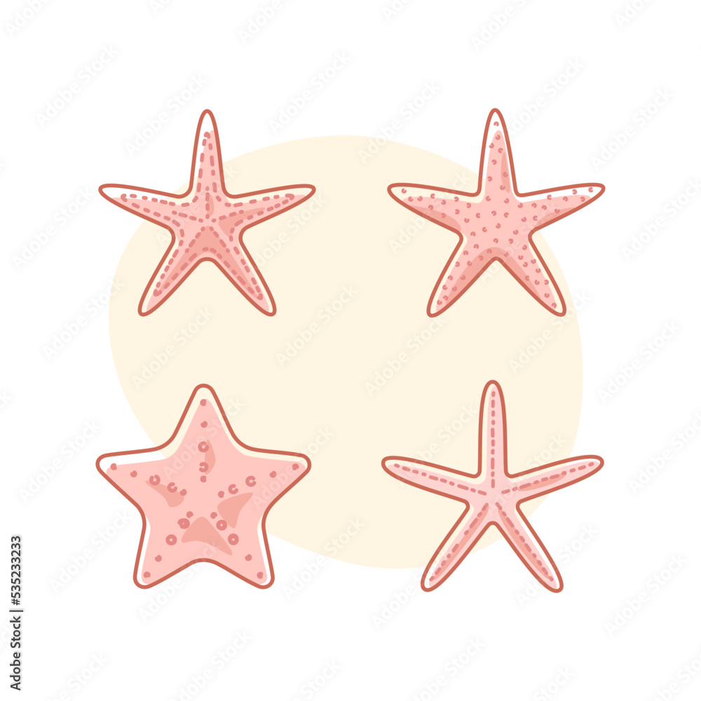 Cute illustration of starfish for summer design. Starfish design element isolated on white background. Cute illustration of starfish for summer design. Starfish design element isolated on white background.