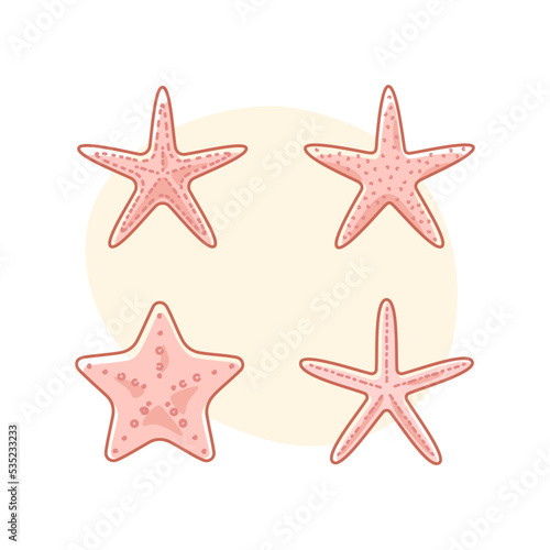 Cute illustration of starfish for summer design. Starfish design element isolated on white background.