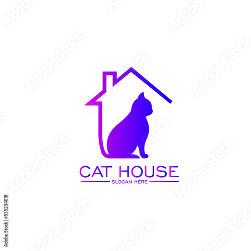 Cat house logo design