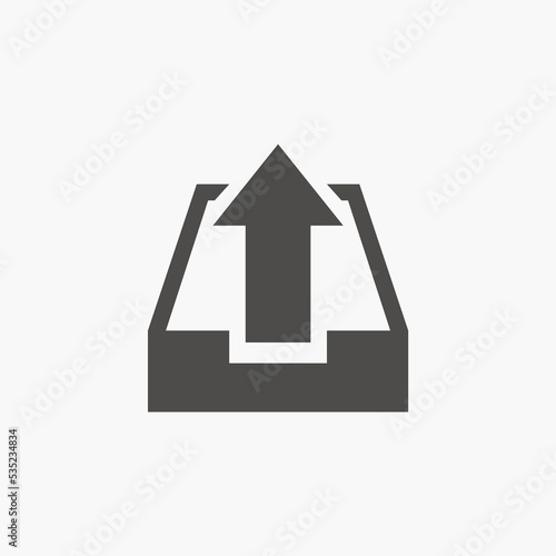 Outbox icon vector isolated. Isolated outgoing email, mail, message icon vector. upload, download, save symbol