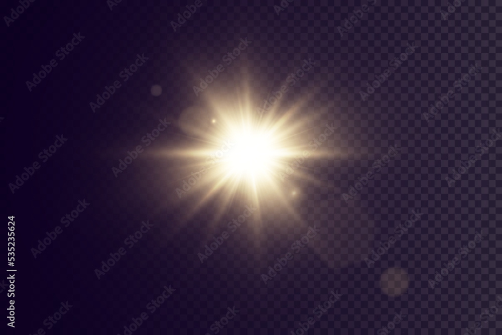 Vector. Sunlight. special lens flare effect. Light effect.Bright sun.
