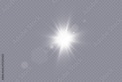 Vector. Sunlight. special lens flare effect. Light effect.Bright sun.