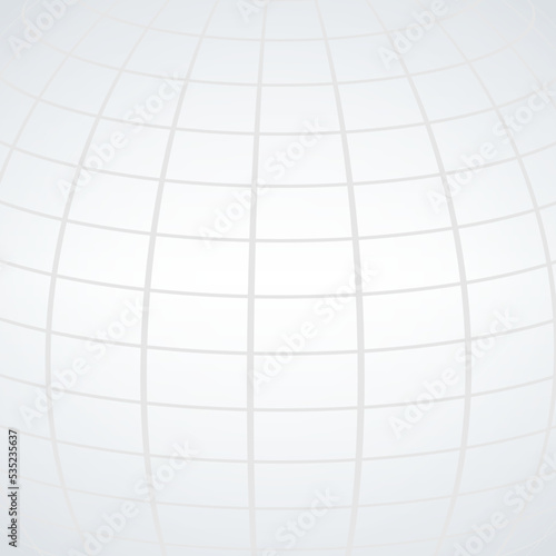 Front view of planet Earth globe grid light background. Grid meridians and parallels, or latitude and longitude. 3D vector illustration.