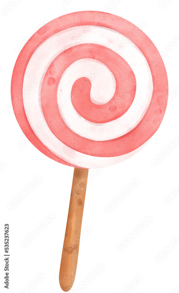 cute Christmas swirl snail lollipop candy watercolour cute Christmas swirl snail lollipop candy watercolour