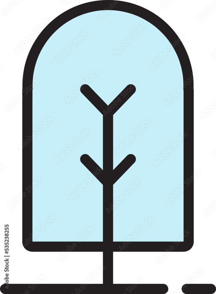 Simple Minimalist Outline Winter Tree Vector Simple Minimalist Outline Winter Tree Vector