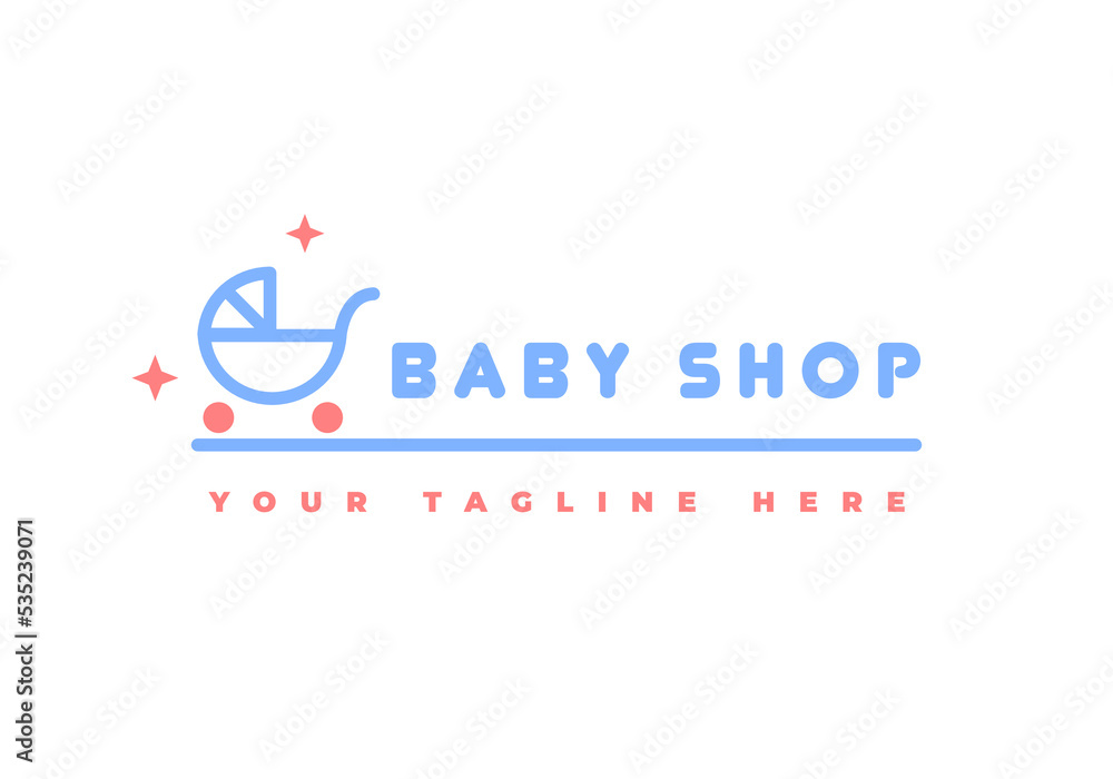 Fototapeta premium Baby logo, suitable for kid store.