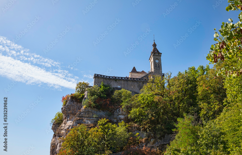 the church of rocamadour on top of the hill in france